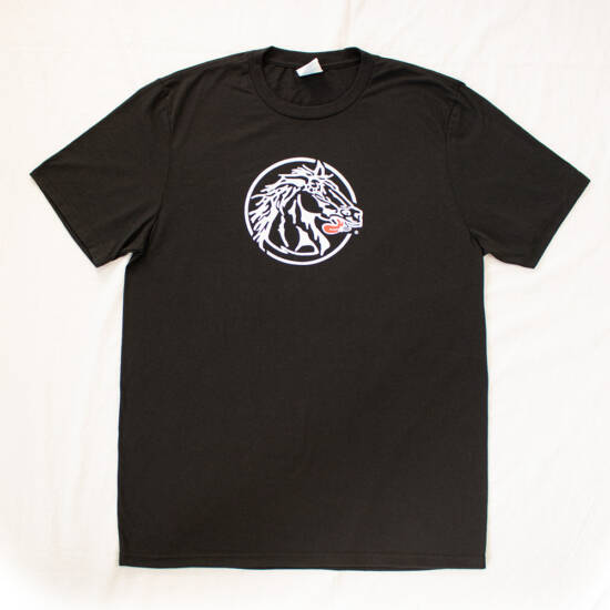 Crazy Horse Black Crew Neck T-Shirt