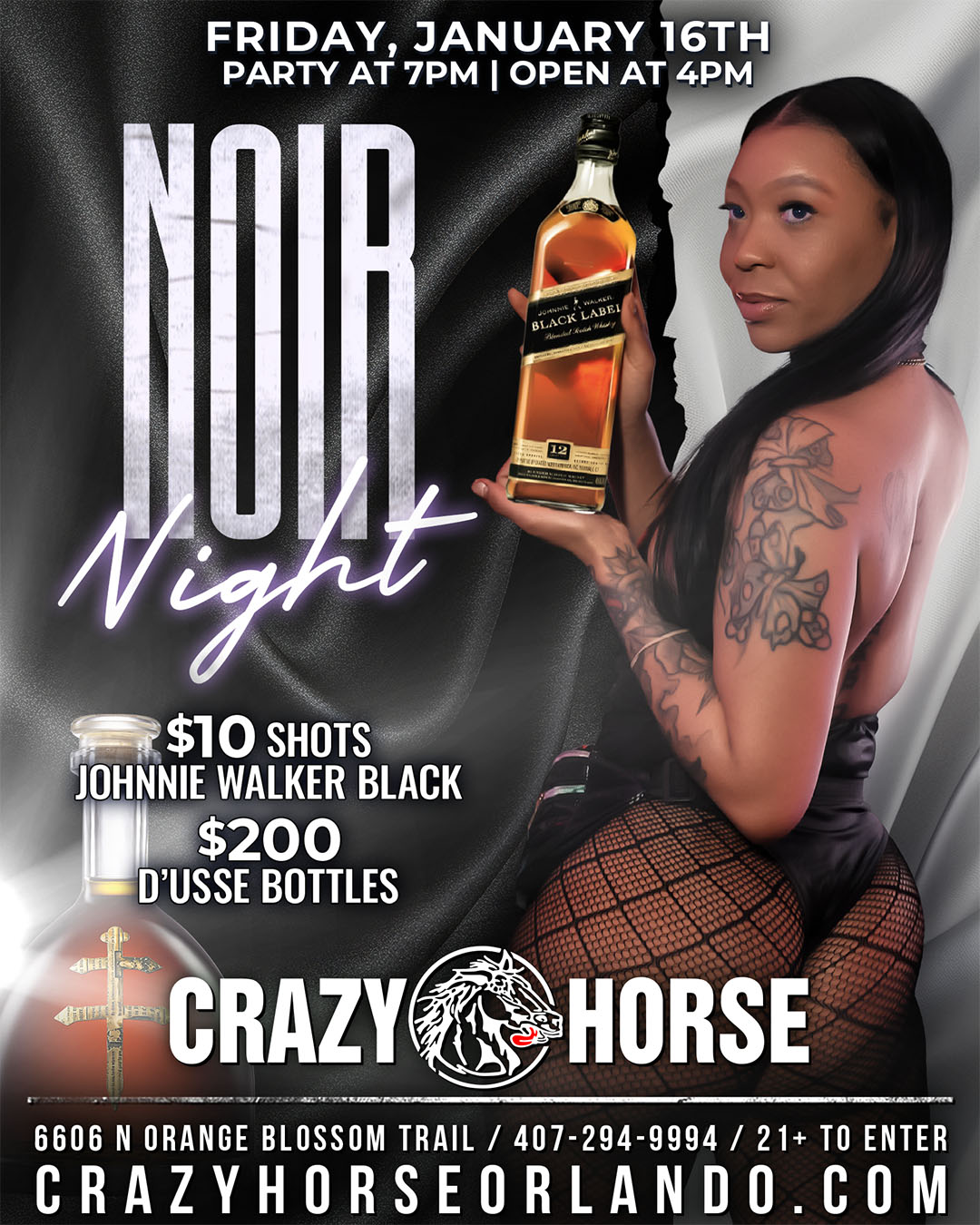 noir night party at crazy horse